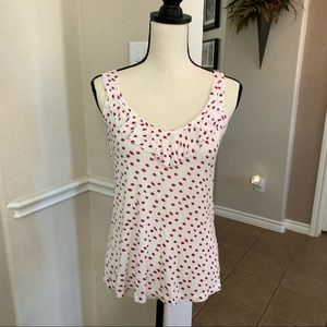 Tart Intimates cream pink polkadot pajama lounge top Size S